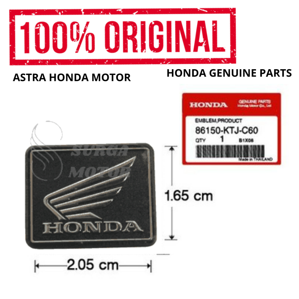 Emblem Product Logo Timbul Sayap Honda PCX Spacy Beat Scoopy Vario  CB CBR 150 Megapro Original AHM 