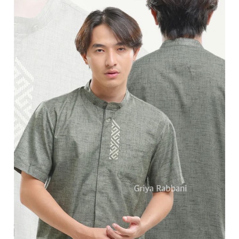 kemko derya pdk - kemko hiro lutfan - baju koko rabbani - baju koko lengan pendek - baju koko hitam 