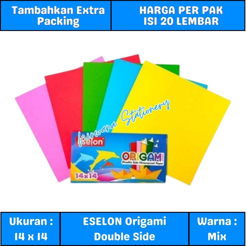 

(1 Pak) Eselon Origami Double Side 14x14 | Kertas Lipat