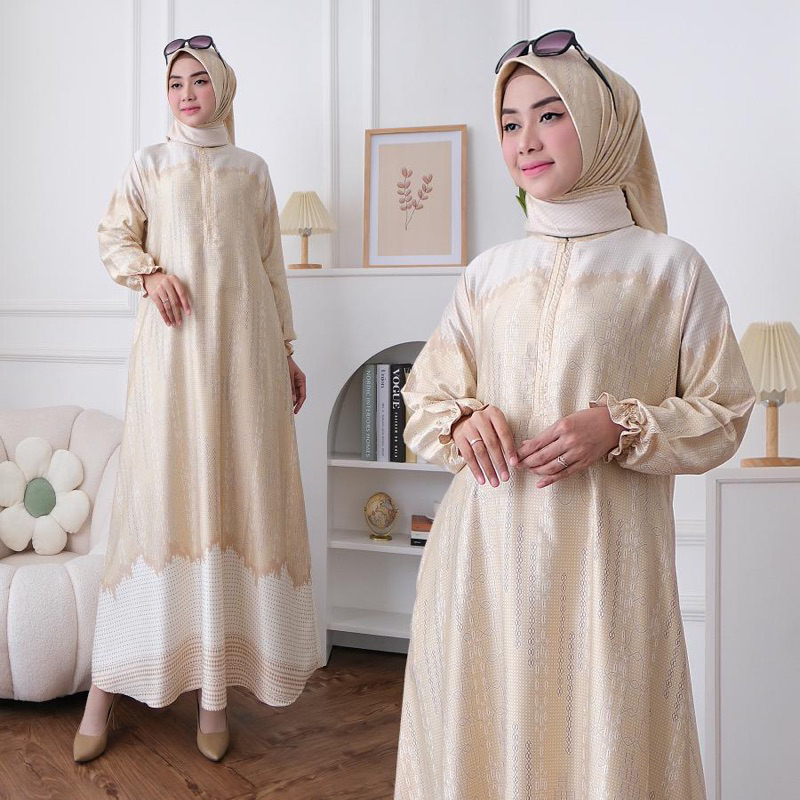 GAMIS WANITA SET DIOR SILK SATIN PREMIUM