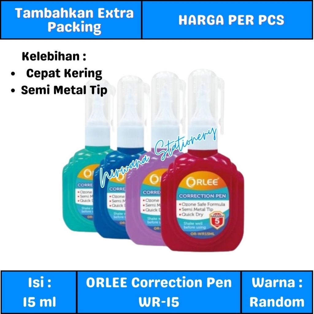 

Orlee Correction Pen WR-15 / Tip Ex 15ml