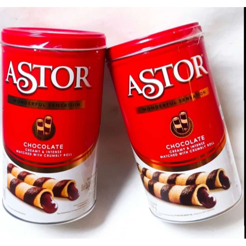 Astor Mayora Kaleng 330gr - Wafer Roll Coklat