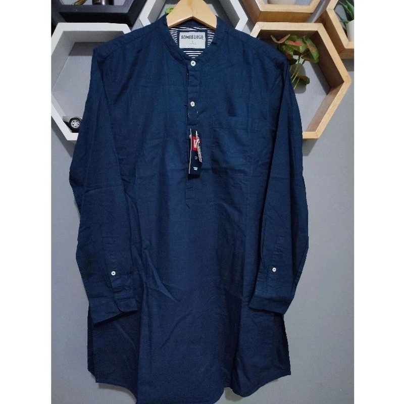 kemeja koko BOMBBOOGIE original NAVY