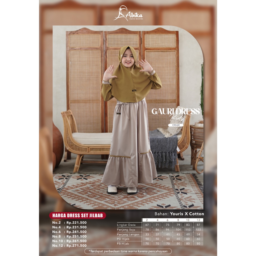 GAURI DRESS KIDS SET SARIMBIT GAURI JEFRI ABIKA