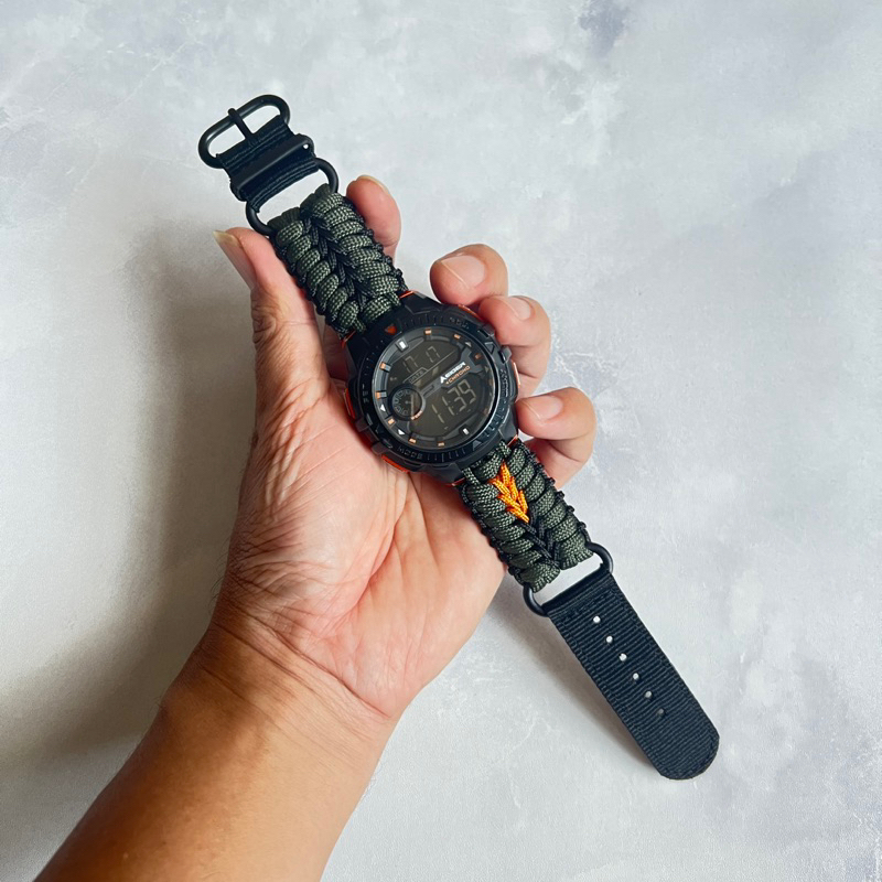Tali Jam Tangan Eger Makalo Paracord Survival Fishtail 3 Stitching Canvas Adjustable Nabnad Paracord