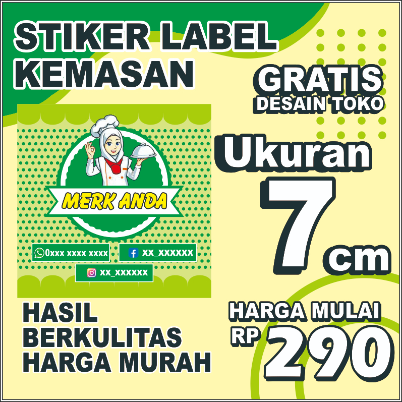 

(UKURAN 7CM) STIKER MURAH UNTUK LABEL MAKANAN, MINUMAN DAN ONLINE SHOP TERMURAH MERIAH