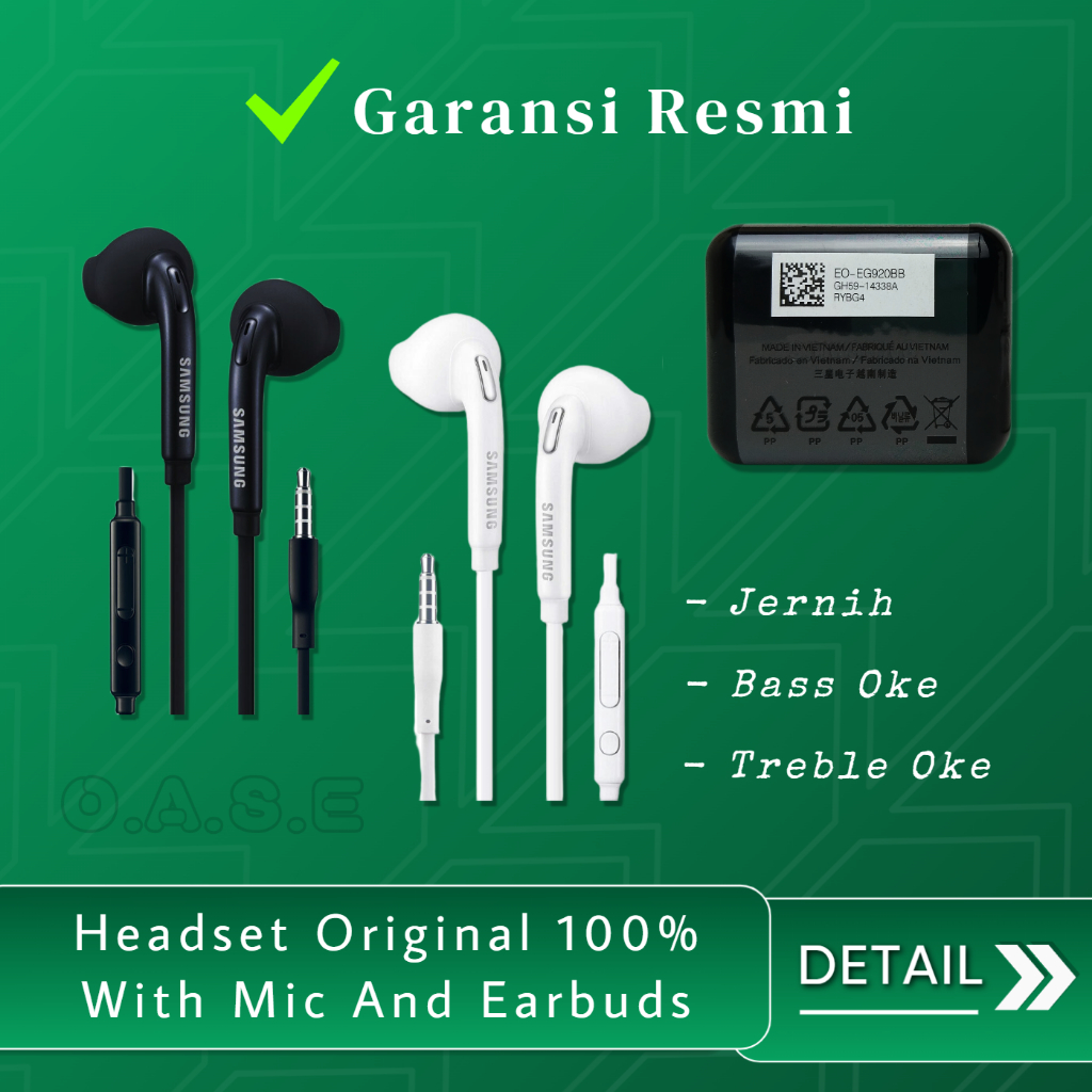 Headset Samsung Original 100% With Mic And Earbuds