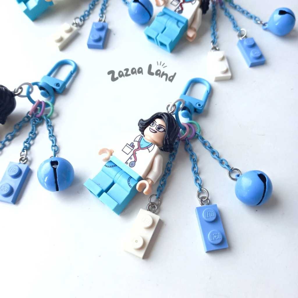 GANTUNGAN KUNCI LEGO PROFESI / GANTUNGAN KUNCI LEGO DOKTER /GANTUNGAN PROFESI