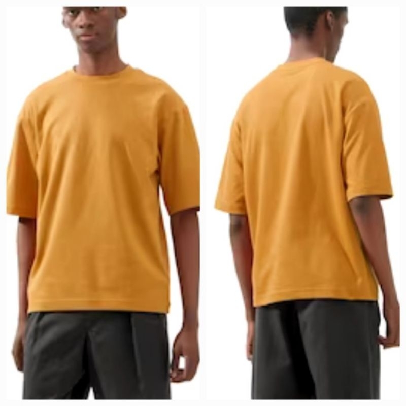Kaos Pria UNIQLO Airism Oversize Orange
