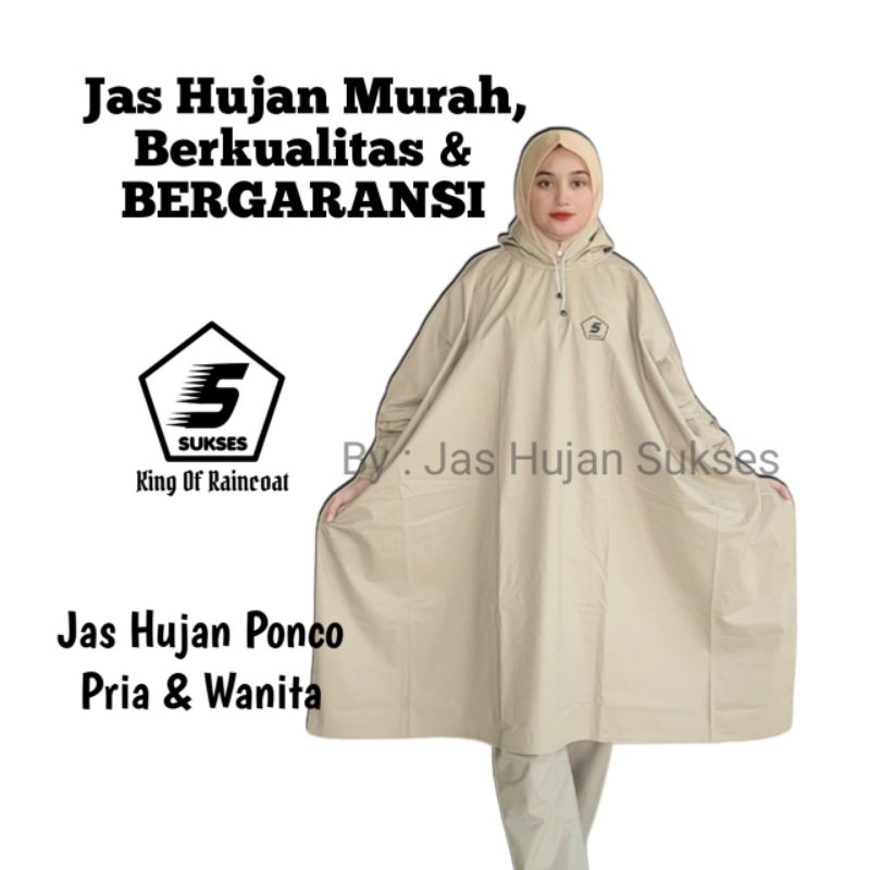 Jas Hujan Mantel Ponco Anti rembes Premium PVC Mantol Berkualitas Pria Wanita Dewasa Anak anak Setel