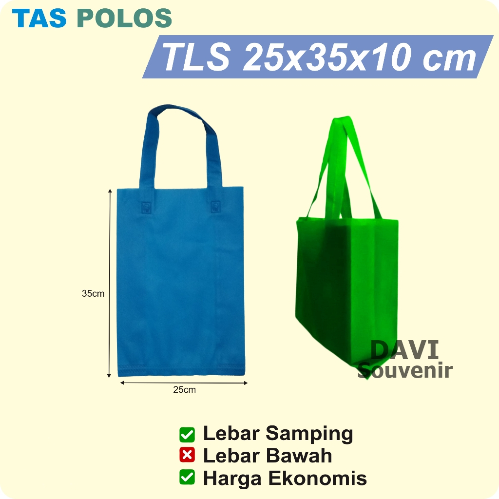 Goodie Bag / Tas Kain / Kantong Spunbond / Tas Spunbond / Tas Souvenir Polos (25x35x8)
