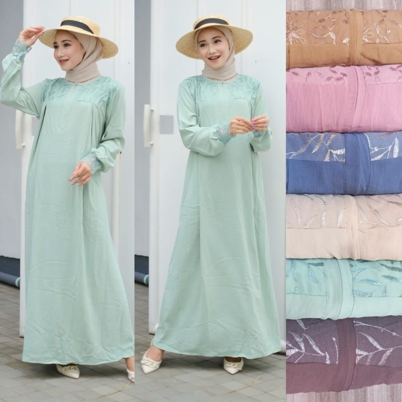 Gamis Asyifa brukat. Dress premium