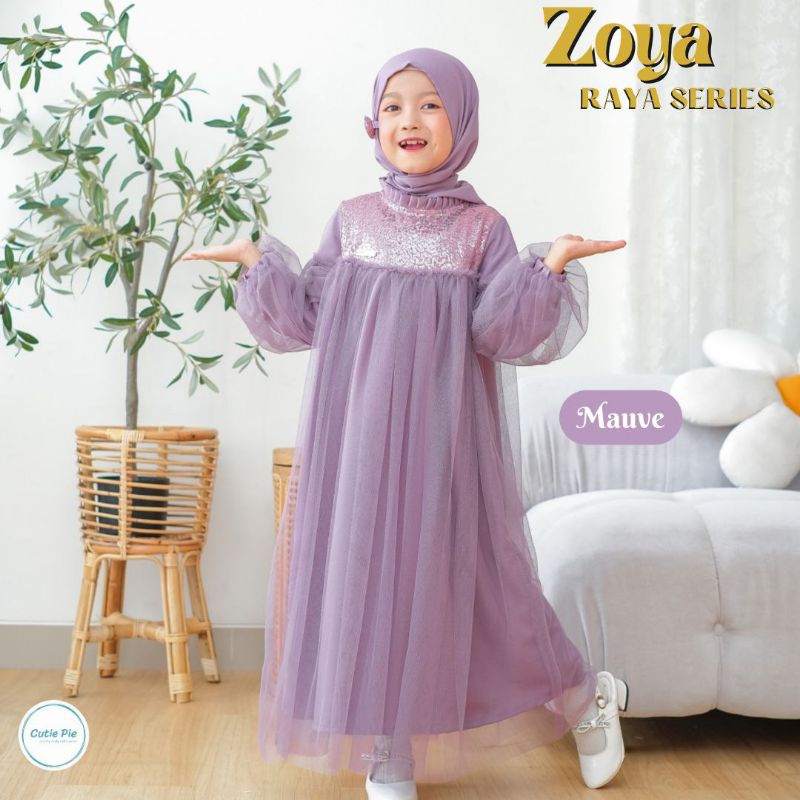 Gamis Zoya Raya Series By Cutie Pie | Baju Gaun Pesta Gamis Hari Raya Anak Perempuan Mewah