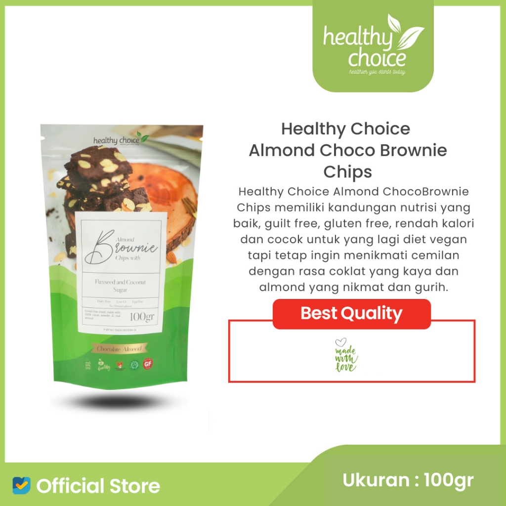 

Healthy Choice Almond Choco Brownie Chips 100gr