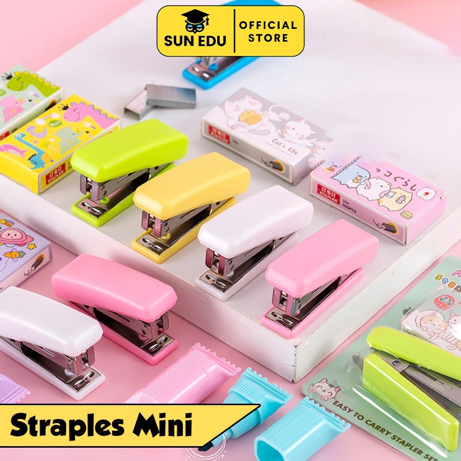 

FREE ISI Stapler cute set/ Staples lucu mini karakter