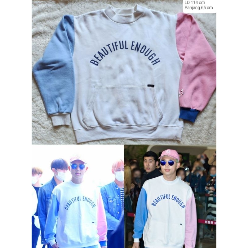 Ready Stock OFFICIAL Sweatshirts Crewneck Hoodie Beautiful Enough Namjoon RM BTS