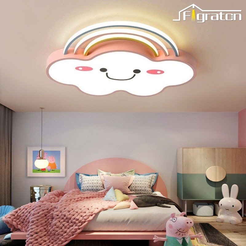 FLASH SALE Lampu Plafon Kamar Anak Lampu hias kartun kamar tidur bentuk awan pelangi lampu hias