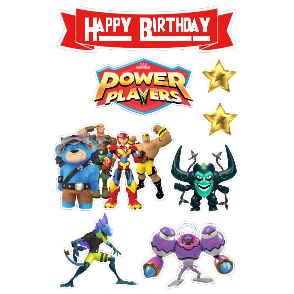 

HIASAN KUE CUSTOM TOPPER ULTAH POWER PLAYERS TOPPER CAKE ULANG TAHUN