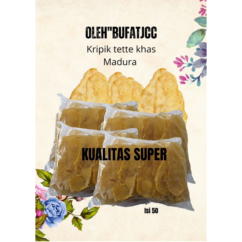 

KRIPIK TETTE , KUALITAS SUPER (50 pcs) Krupuk,Kripik singkong, Opak tela, kripik kepeng, kripik khas Madura