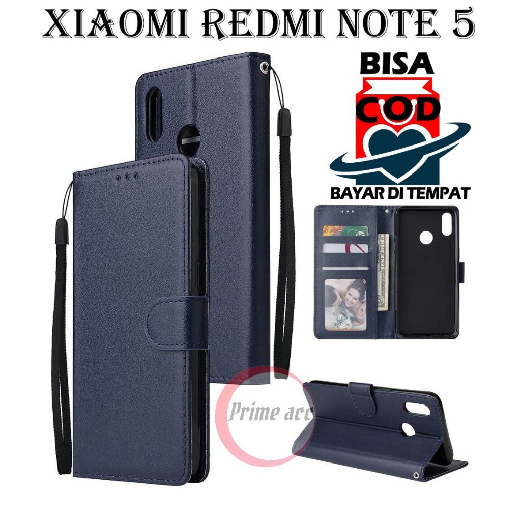 flip case xiaomi redmi NOTE 5 leather case casing dompet handphone