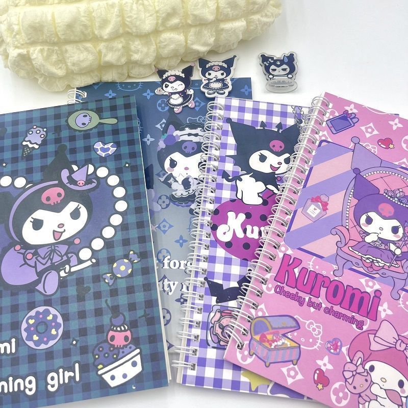 

KUROMI Buku Tulis SANRIO Ring A5 /Notebook A5/Buku Tulis Sekolah isi 60 lembar MEMO MINI ANAK