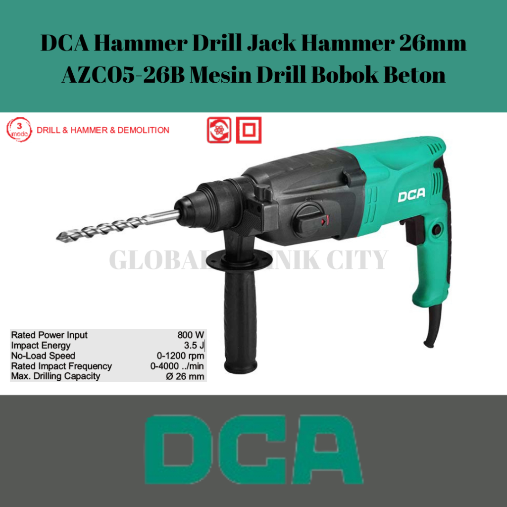 DCA Hammer Drill Jack Hammer 26mm AZC05-26B Mesin Drill Bobok Beton