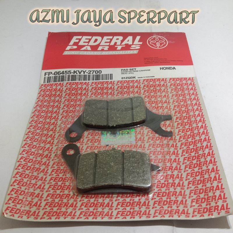 kampas rem depan beat fi discpad honda beat fi beat esp original federal