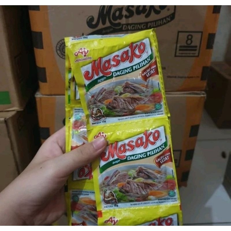 

Masako Sachet 9gr Ayam/Sapi, Renceng Isi 12 Sachet