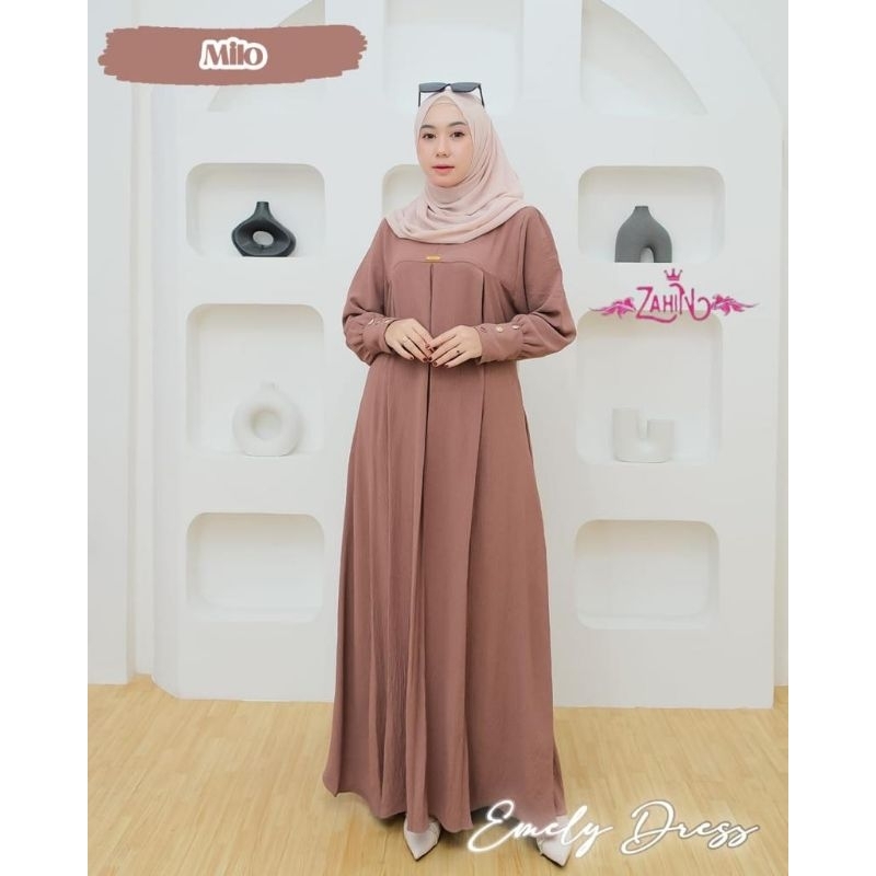 EMELY DRESS ORIGINAL BY BRAND ZAHIN ORI GAMIS LD 110 BUSUI FRIENDLY TERUSAN MUSLIM GAUN MUSLIMAH KAN