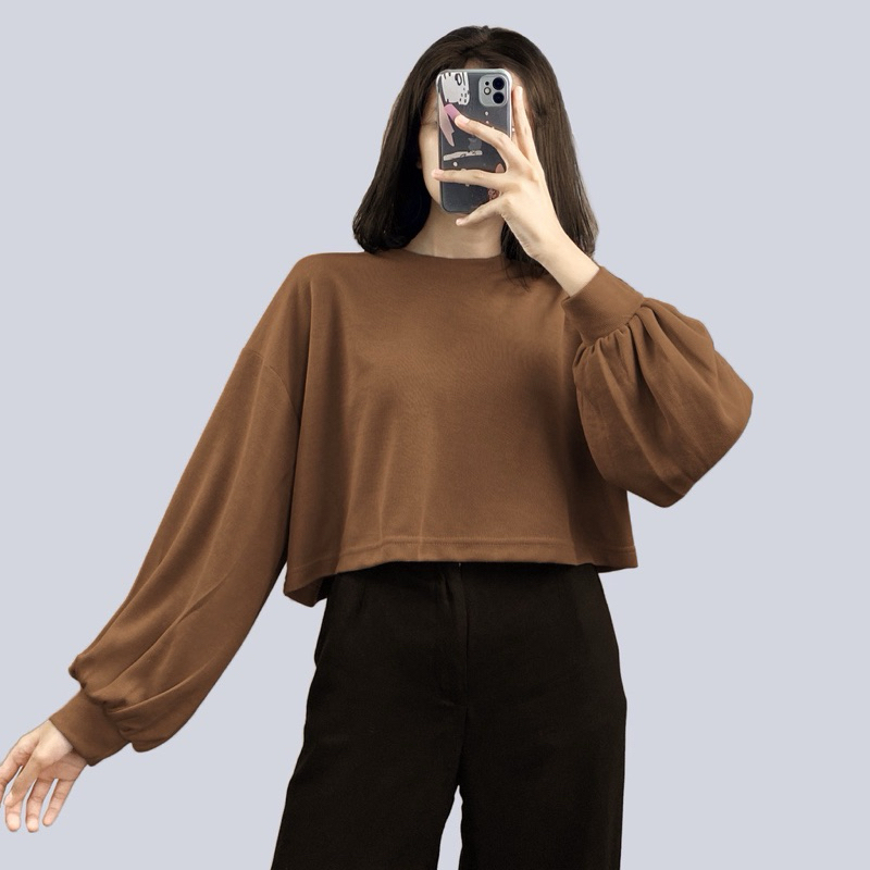 SAHIRAA SWEATER CROP / BAJU BALON WANITA