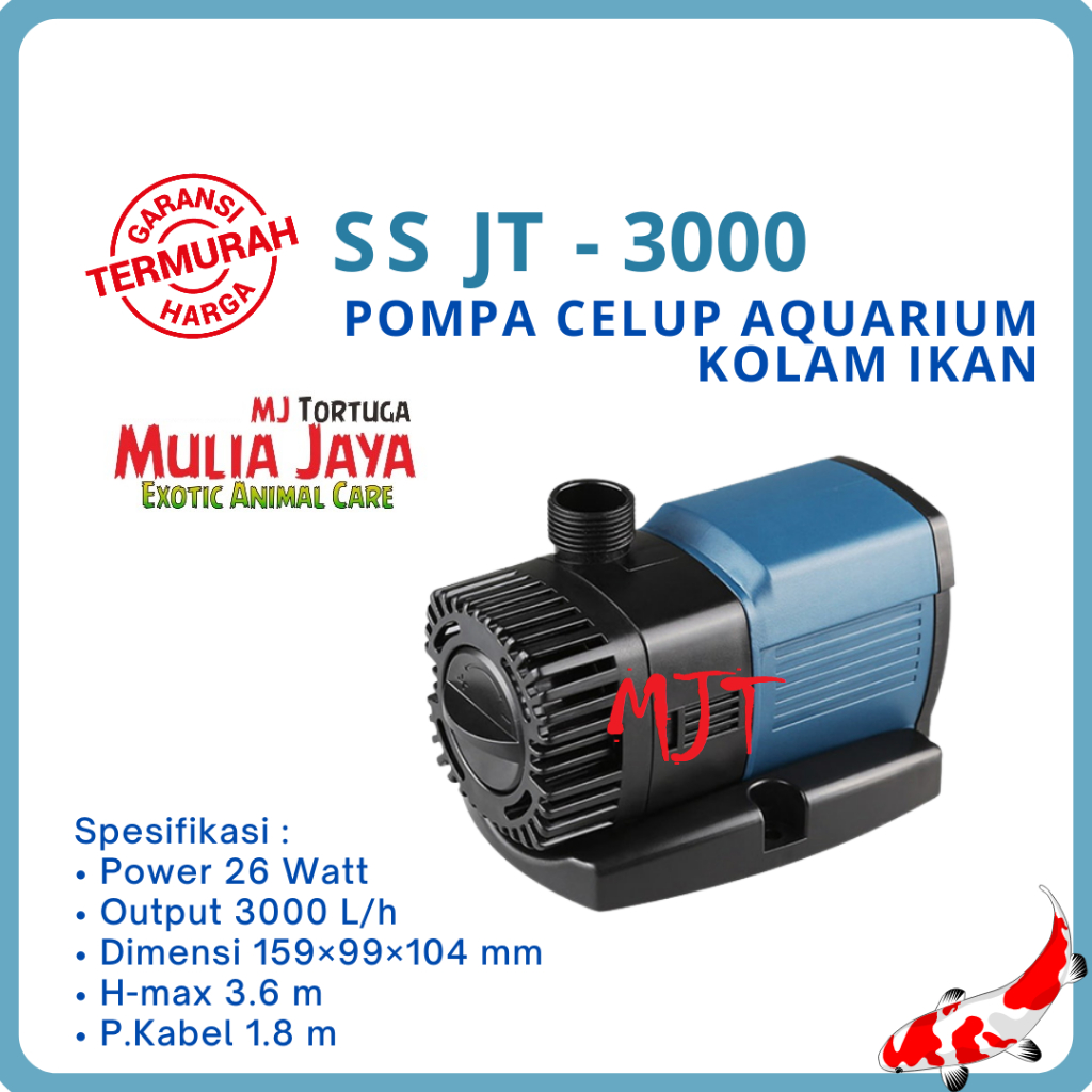 Pompa Kolam Ikan Celup SS JT* 3000 PUMPA LOW WATT Submersible Pump