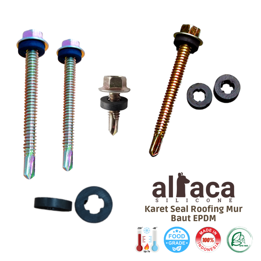 Karet Roofing Rofing Baut Mur Sekrup EPDM ring Baja ringan Rubber Washer