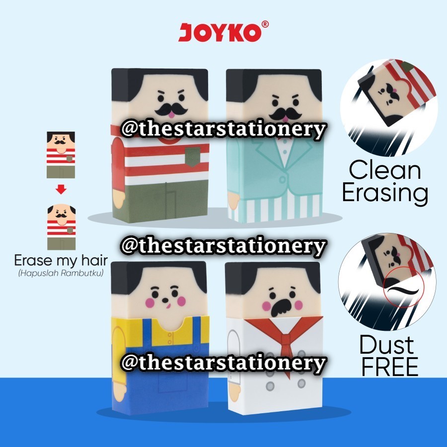 

(1 Biji) Penghapus Joyko ER-125 Man In Costume / Eraser Joyko ER125 Man In Custome (1 Biji)