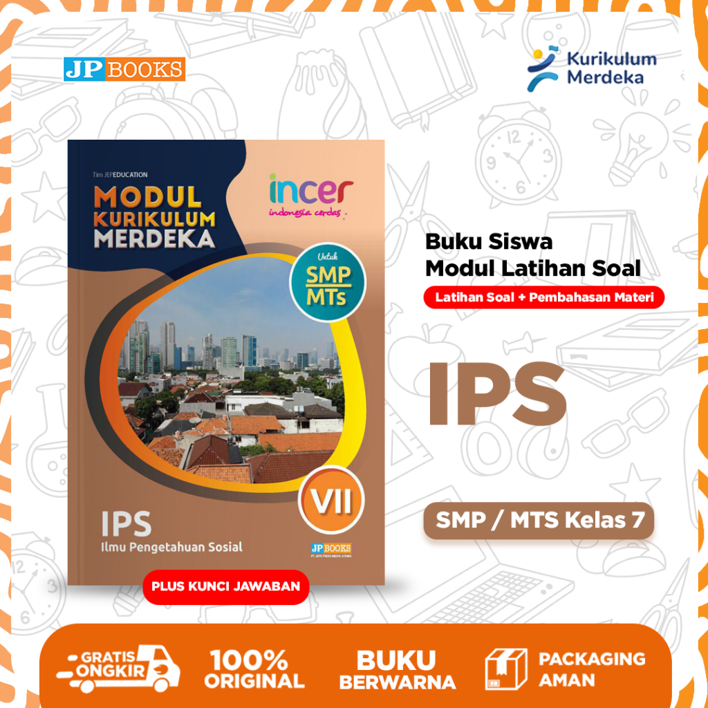 JP Books – Buku Siswa Sekolah Modul Latihan Soal Kurmer Incer Ips (Ilmu Pengetahuan Sosial) Smp Kela