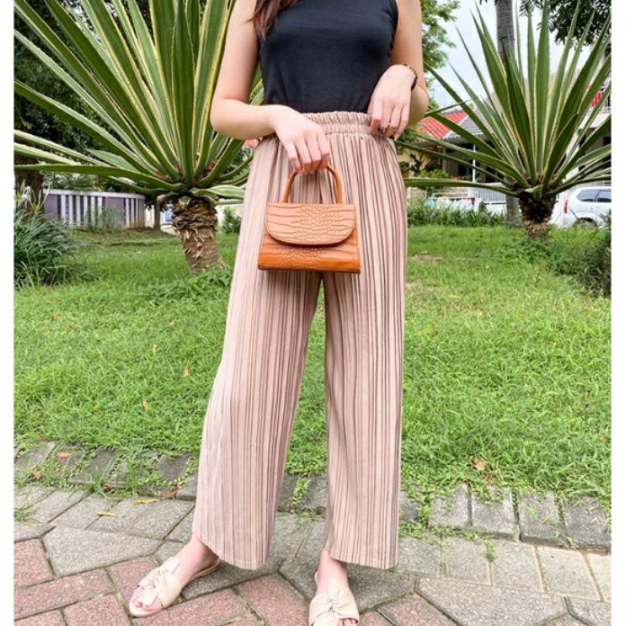 STOK SIAP COD KULOT LIDI PLISKET PREMIUM  PLEATED CULLOTES  KULOT WANITA
