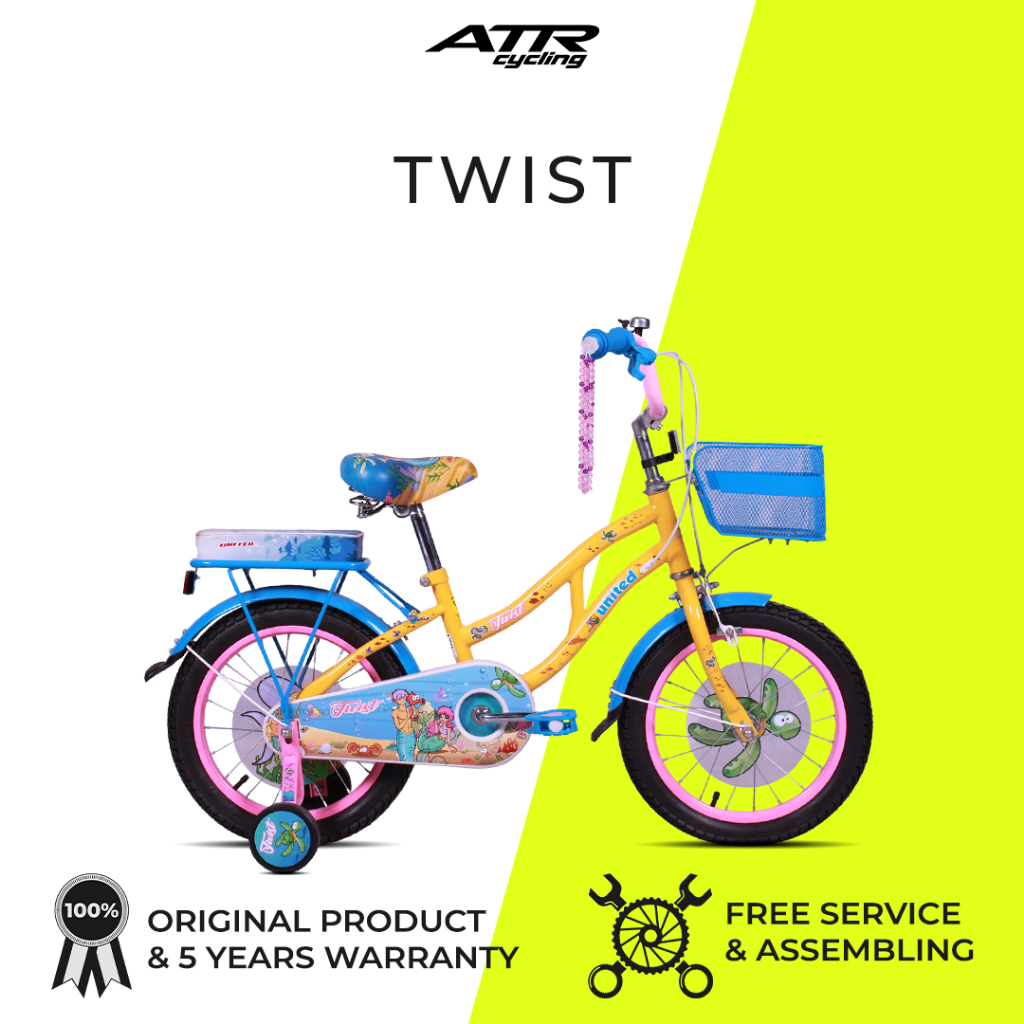 Sepeda Anak Perempuan Kids Bike UNITED TWIST 16 (20) - Yellow