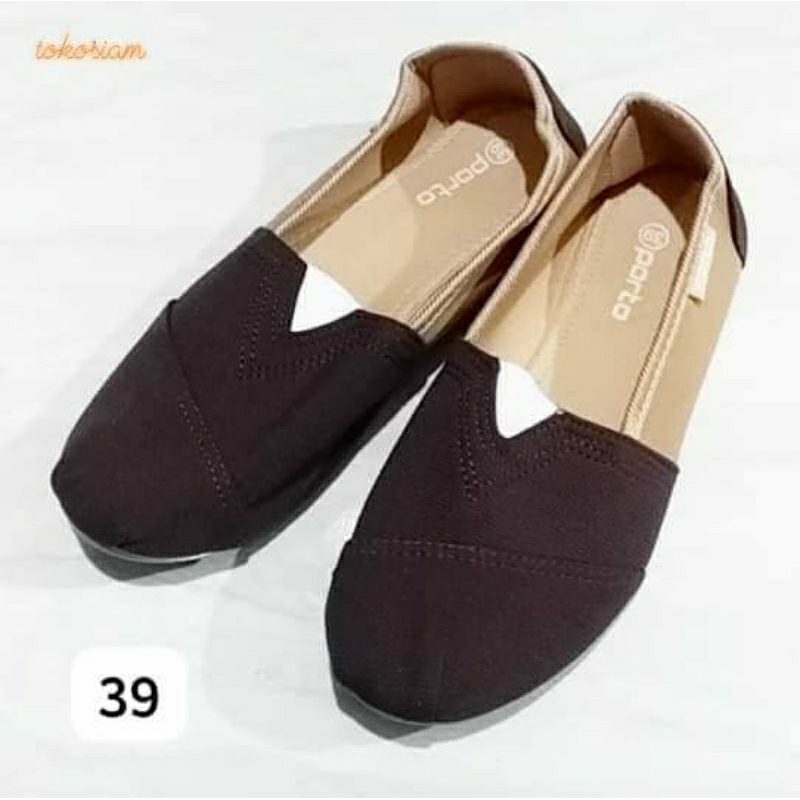 Sepatu Flat Shoes Balet Wanita Porto Kain Ukuran 37 38 39 40_psr