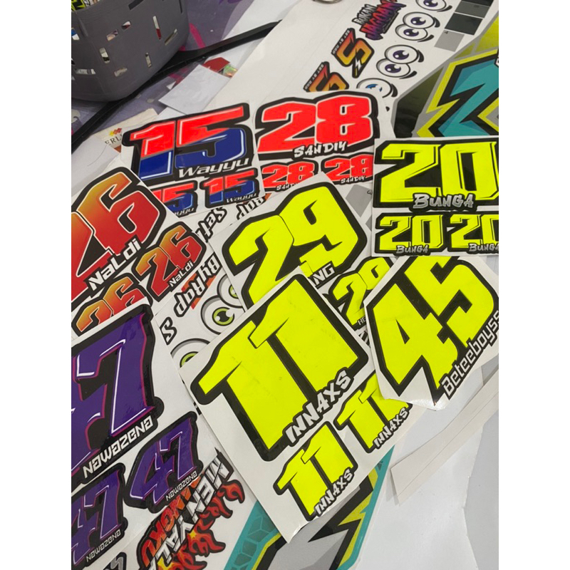 stiker nomor start stabilo