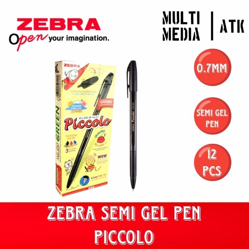 

PEN ZEBRA PICCOLO SEMI GEL 0.7 BLACK (1 LUSIN) / PULPEN ZEBRA PICCOLO