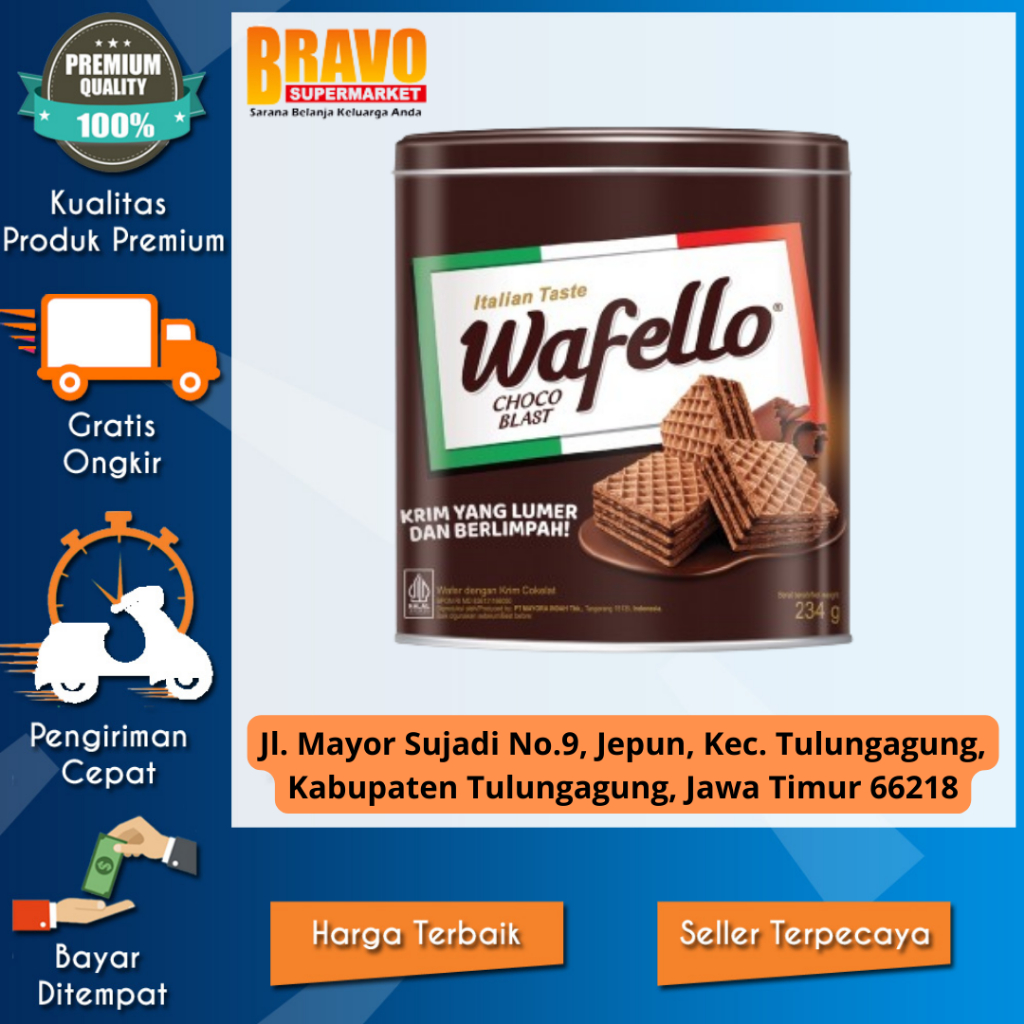 

Bravo Supermarket Tulungagung - Wafer Wafello Choco Blast Kaleng