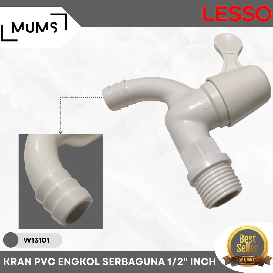 KRAN PVC ENGKOL SERBAGUNA/Kran Pvc Tembok Taman Engkol 1/2" Keran Air Plastik Serbaguna/KRAN DAPUR/K