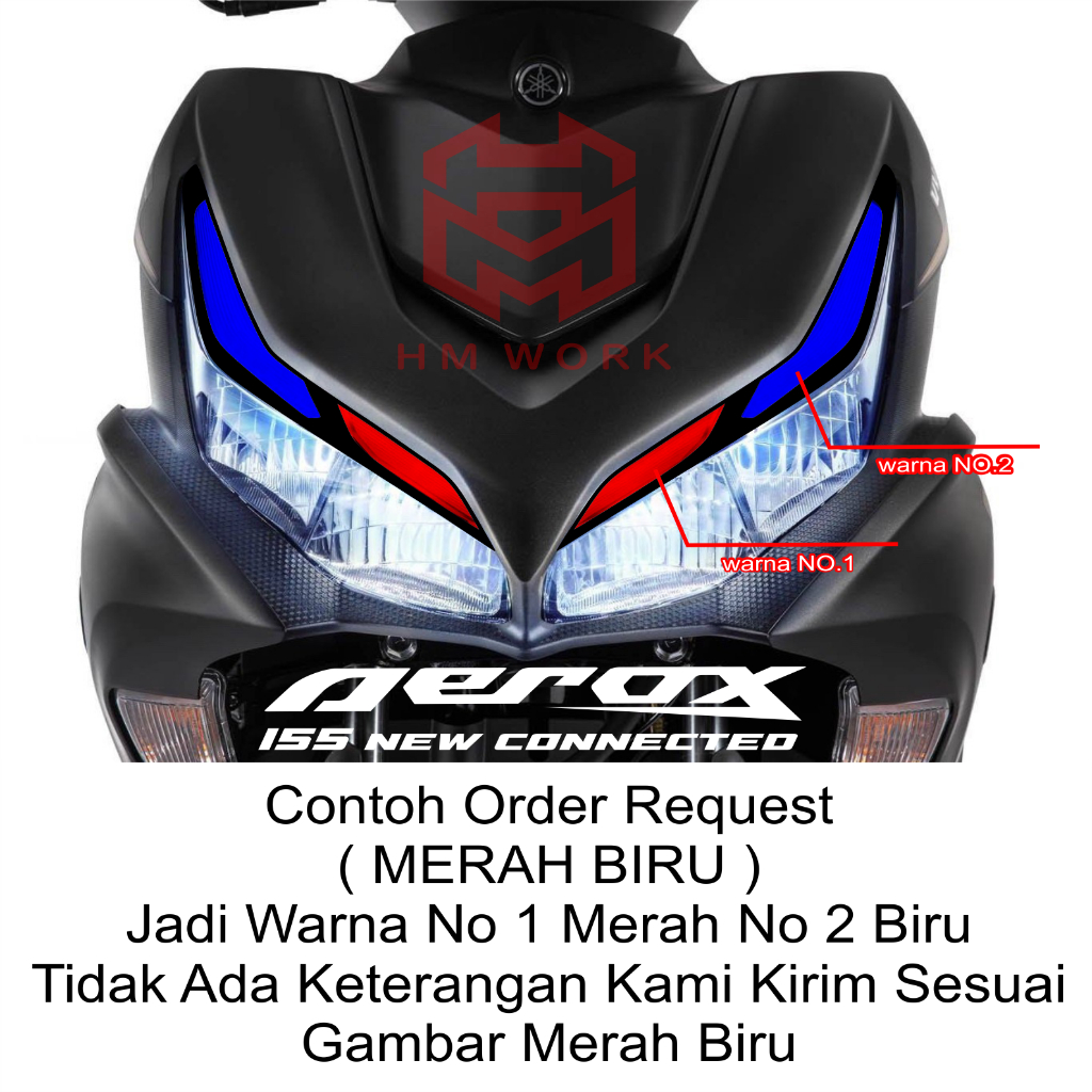 STICKER ALIS AEROX 155 NEW CONNECTED STD MIX WARNA