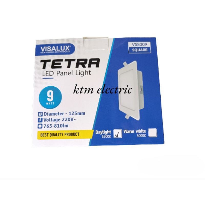 Lampu Downlight VISALUX-Lampu Panel Light Visalux 9watt petak/panel light tetra