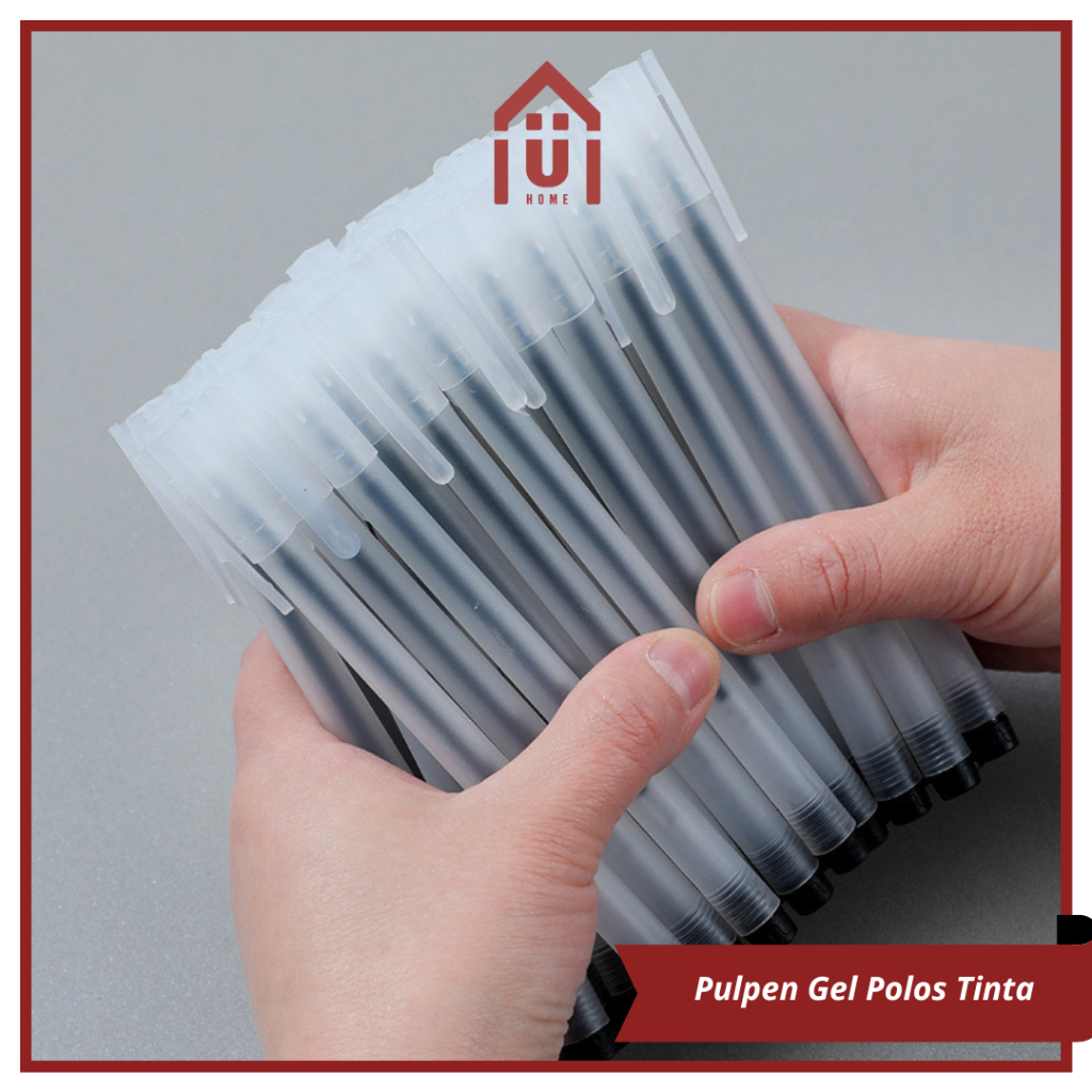 

UNISO - PULPEN GEL POLOS TINTA PENA ALAT TULIS SEKOLAH KANTOR BOLPOIN TRANSPARAN POLOS 0.5mm