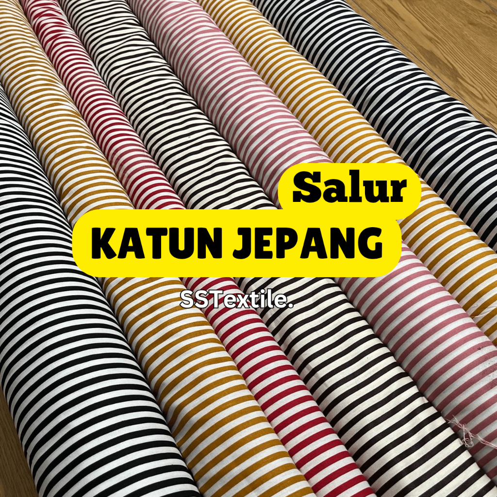 Kain katun jepang motif salur per 0,5 M/ Lebar 150 cm