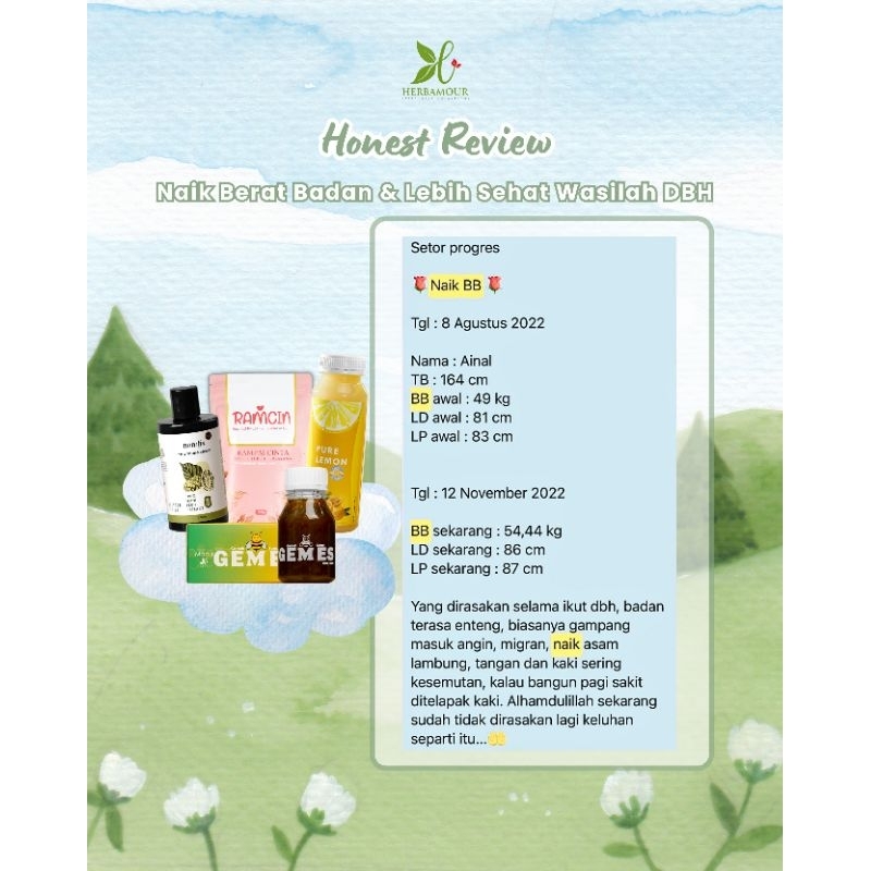 PAKET NAIK BERAT BADAN NAIK BB SEHAT HERBALOVE