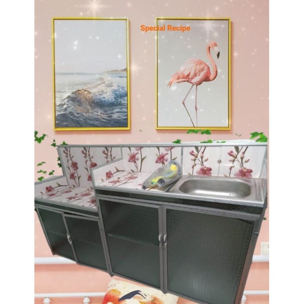 rak kompor dan wastafel 4 pintu