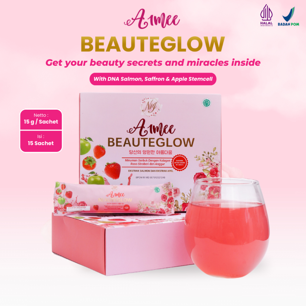 Aimee Collagen Drink Dna Salmon Safron Apple Stemcell 15 Sachet 15 Gram Premium Minuman Kolagen Cola