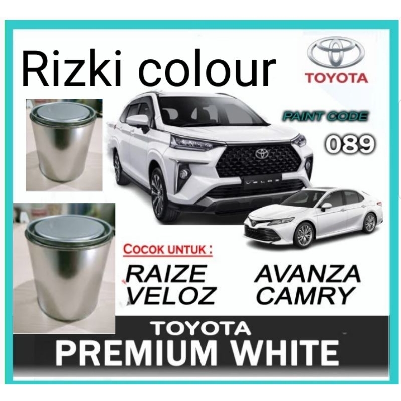 Cat Toyota Raize Avanza Veloz Camry Premium White 089 Cat Toyota Putih Solid PU 1Kg