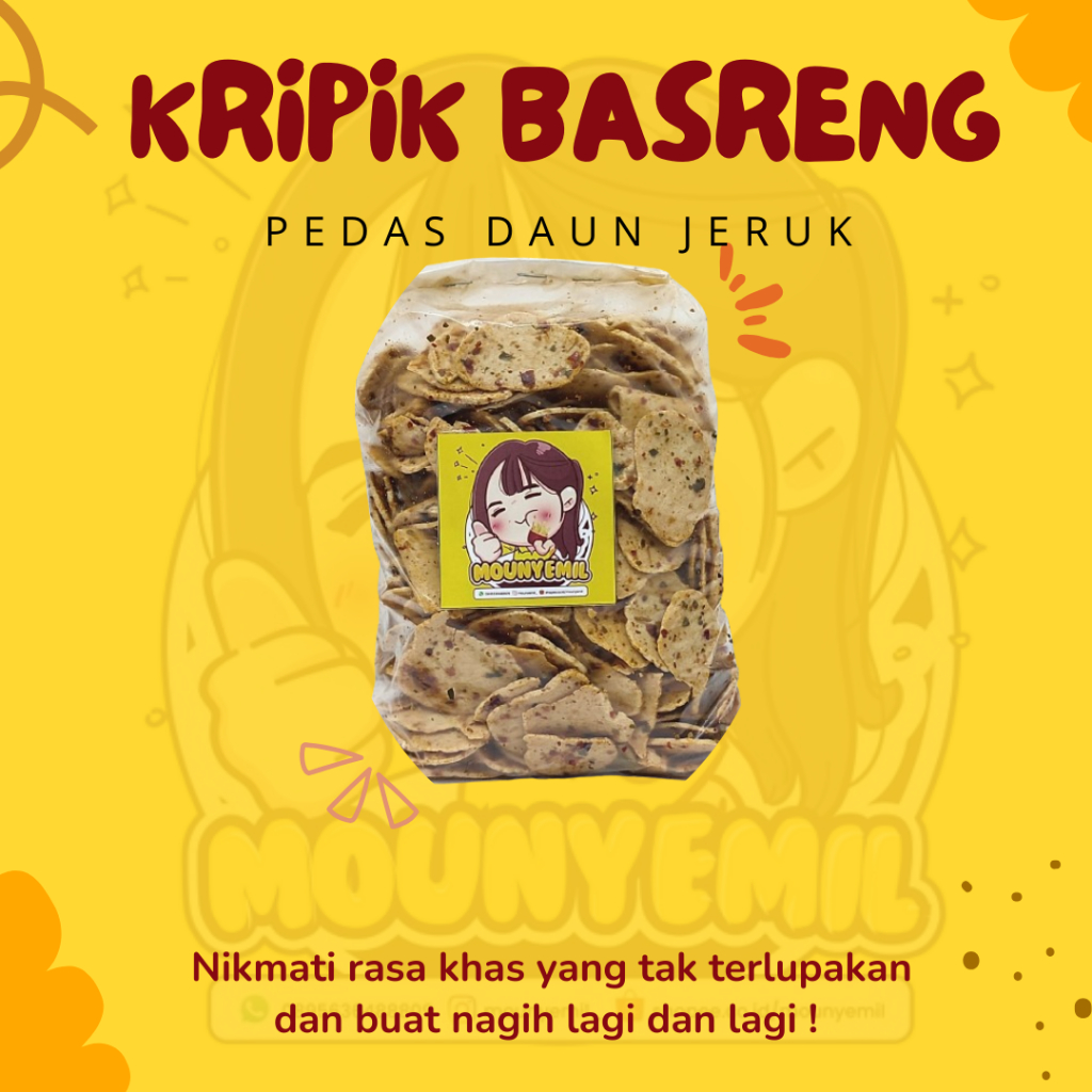 

KERIPIK BASRENG PEDAS DAUN JERUK / BASO GORENG PEDAS/ BASRENG PEDAS/KRIPBAS